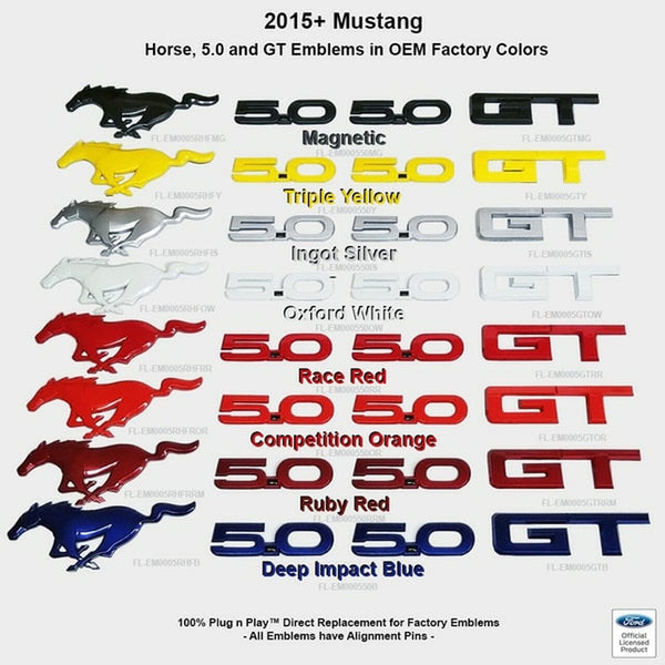 UPR PRODUCTS EMBLEM PACKAGE COLOR CODED (2015-2020 MUSTANG GT)