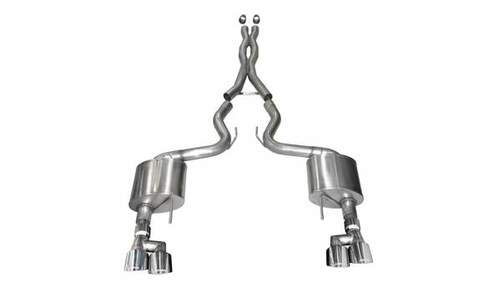 CORSA 3" CATBACK EXHAUST SPORT SOUND POLISHED (2018+ MUSTANG GT NO VALVE) 21042