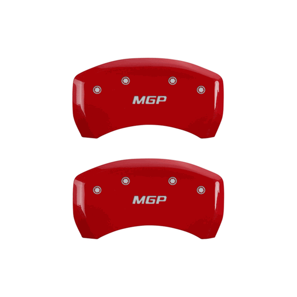 MGP CALIPER COVERS MGP LOGO RED FINISH SILVER CHARACTERS (05-10 CHARGER/MAGNUM) 12005SMGPRD