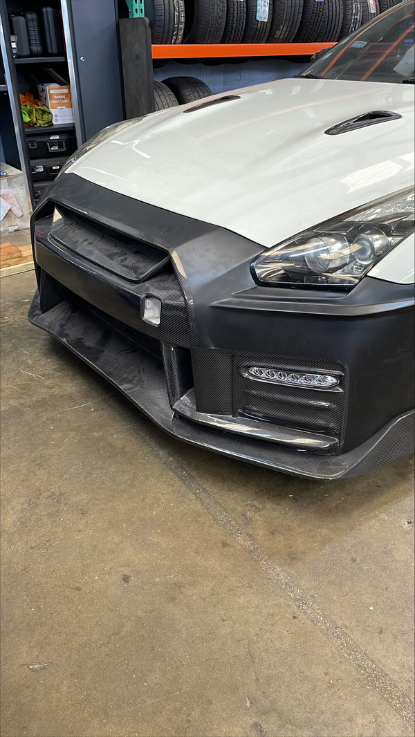 Nissan GTR Nismo Style Front Bumper PVC/Carbon Fiber (2009-2017)