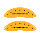 MGP 4 Caliper Covers Engraved Front & Rear Gen 5/Camaro Yellow finish black ch