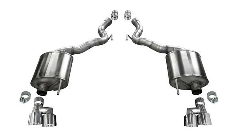 CORSA 3" AXLEBACK EXHAUST SPORT SOUND POLISHED (2018+ MUSTANG GT CONVERTIBLE NO VALVE) 21050