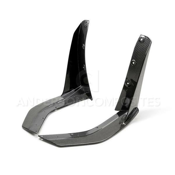 ANDERSON COMPOSITES CARBON FIBER FRONT SPLITTER WICKERS (2020-2021 SHELBY GT500)