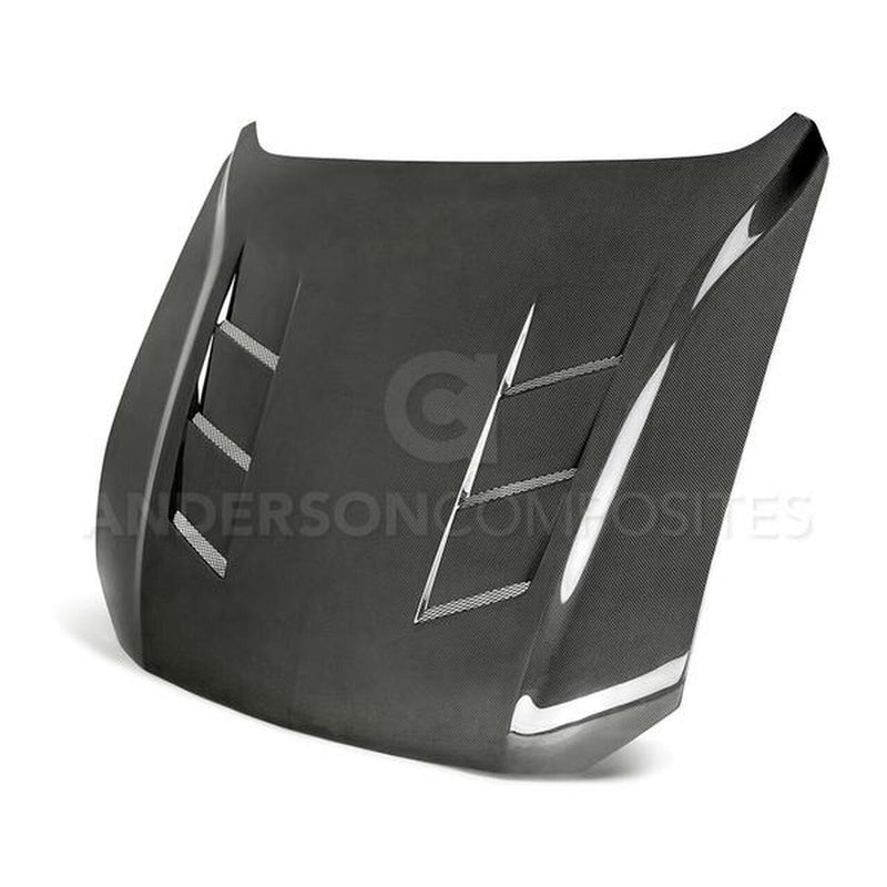 ANDERSON COMPOSITES TYPE-SA DOUBLE SIDED CARBON FIBER HOOD (2018-2021 MUSTANG GT/ECO)