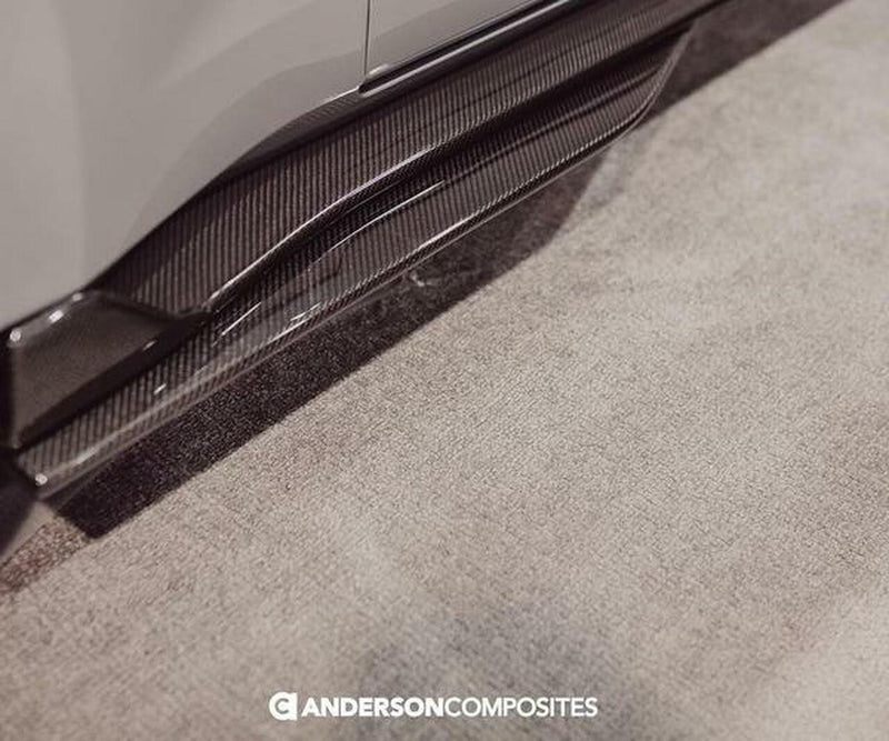 ANDERSON COMPOSITES CARBON FIBER ROCKER PANEL SPLITTER EXTENSIONS PAIR (2020-2021 SHELBY GT500)