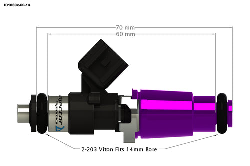 INJECTOR DYNAMICS ID1050X FUEL INJECTORS (11-20 MUSTANG GT/SHELBY GT350/F-150) 1050.60.14.14B.8