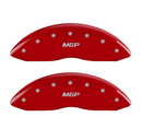MGP Caliper Covers MGP Logo Red Finish Silver Characters (10-15 Camaro) 14033SMGPRD