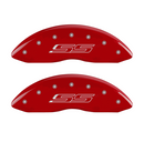 MGP Caliper Covers SS Gen 5 Logo Red Finish Silver Characters (10-14 Camaro SS) 14036SSS5RD