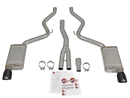 AFE CATBACK EXHAUST MACH FORCE XP BLACK TIPS (2015-2022 MUSTANG ECOBOOST/V6) 49-33084-B