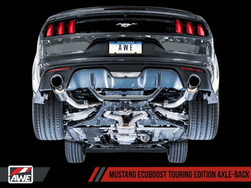 AWE AXLEBACK EXHAUST TOURING CHROME TIPS (15-17 ECOBOOST MUSTANG) 3015-32086