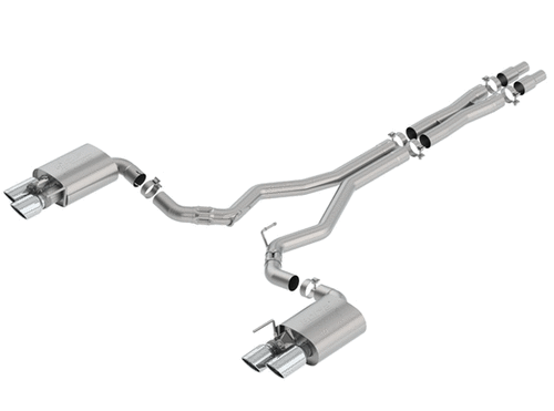 BORLA ATAK CATBACK ACTIVE EXHAUST POLISHED (2018+ MUSTANG GT) 140743