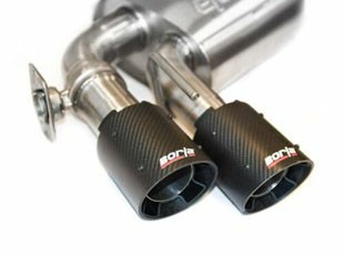 BORLA S-TYPE CATBACK ACTIVE EXHAUST BLACK CARBON FIBER TIPS (2018+ MUSTANG GT) 140742CFBA
