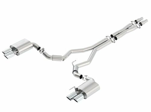 BORLA S-TYPE CATBACK W/O ACTIVE VALVES POLISHED (2018+ MUSTANG GT) 140745
