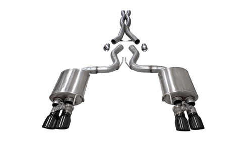 CORSA ACTIVE VALVE 3" CATBACK EXHAUST SPORT/XTREME BLACK (2018+ MUSTANG GT) 21001BLK
