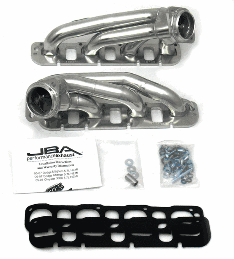 JBA PERFORMANCE 1-3/4" SHORTY HEADERS SILVER CERAMIC (09-19 CHALLENGER/CHARGER/300C 5.7L) 1964S-1JS