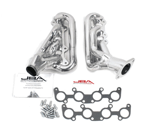 JBA PERFORMANCE 1 3/4" SHORTY HEADERS SILVER CERAMIC (2015-2022 MUSTANG GT) 1689SJS