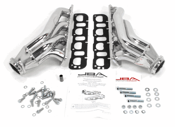 JBA PERFORMANCE 1-7/8" SHORTY HEADERS SILVER CERAMIC (05-14 CHARGER/CHALLENGER 6.1L & 6.4L) 1965SJS