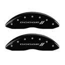 MGP CALIPER COVERS DODGE II LOGO MATTE BLACK FINISH SILVER CHARACTER (05-10 CHARGER/09-10 CHALLENGER) 12005SDD3MB