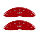 MGP CALIPER COVERS MGP LOGO RED FINISH SILVER CHARACTERS (05-10 CHARGER/MAGNUM) 12005SMGPRD