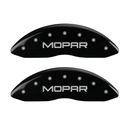 MGP CALIPER COVERS MOPAR LOGO BLACK FINISH SILVER CHARACTER (05-10 CHARGER/09-10 CHALLENGER) 12005SMOPBK